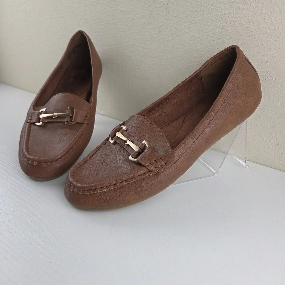 Aerosoles Dean Brown Horsebit Loafers Women's Size 10 W